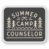 サマーキャンプのカウンセラーヴィンテージ美学ブラック シール (正面)