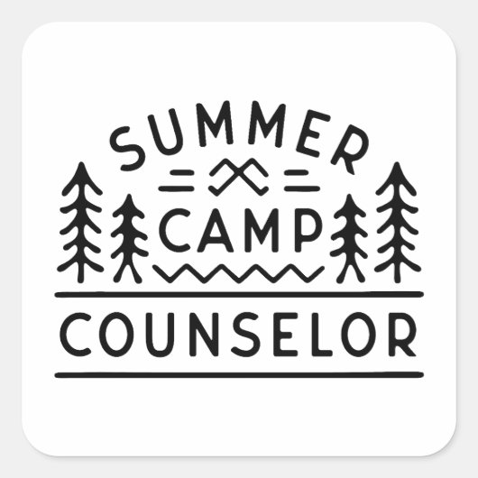 サマーキャンプのカウンセラー スクエアシール (正面)