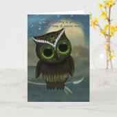 サマーキャンプのフクロウはあなたのかわいいフクロウの考えるです カード (黄色い花)