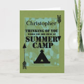 サマーキャンプの名前をカスタムするで遠くになあなたの考えること カード (正面)