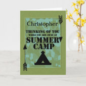 サマーキャンプの名前をカスタムするで遠くになあなたの考えること カード (黄色い花)