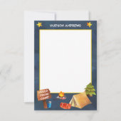 サマーキャンプウォーターパーソナライズされたカラーノートカード サンキューカード (正面)