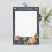 サマーキャンプウォーターパーソナライズされたカラーノートカード サンキューカード (スタンド正面)