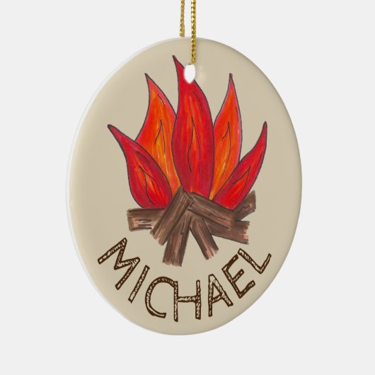 サマーキャンプカウンセラーテンキャンプファイヤーアウトドア セラミックオーナメント (右)