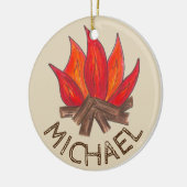 サマーキャンプカウンセラーテンキャンプファイヤーアウトドア セラミックオーナメント (左)