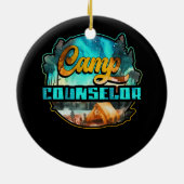 サマーキャンプカウンセラー監督キャンパーハイキングトラーブ セラミックオーナメント (裏面)