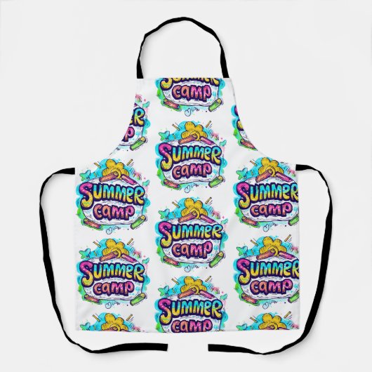 サマーキャンプカラフル – サマーキャンプ エプロン (正面)