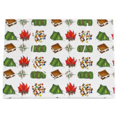 サマーキャンプキャンピングテンファイアーコンパス抱き枕 ラージペーパーバッグ (正面)