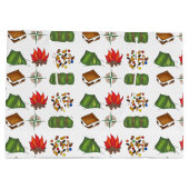 サマーキャンプキャンピングテンファイアーコンパス抱き枕 ラージペーパーバッグ (裏面)