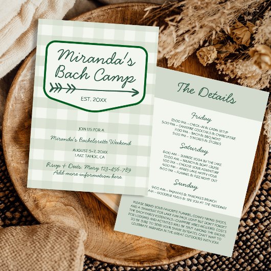 サマーキャンプギンガムバチェロレッテ週末旅行 招待状