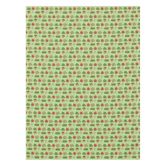 サマーキャンプコンパスキャンプファイアーズモーレステントートレイルミックス テーブルクロス (正面)