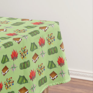 サマーキャンプコンパスキャンプファイアーズモーレステントートレイルミックス テーブルクロス