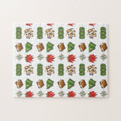 サマーキャンプコンパストレイルミックステントスリープバッグ ジグソーパズル (横)