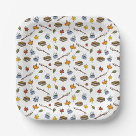 サマーキャンプズモーレスキャンプファイアハッピーキャンパーボンファイア ペーパープレート