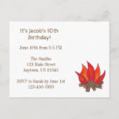 サマーキャンプテントスモアーズ誕生日パーティー招待状 インビテーションポストカード (裏面)