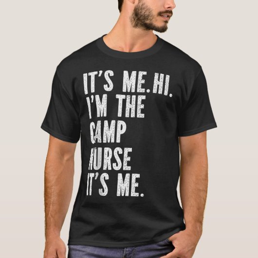 サマーキャンプナースかわいいおもしろいレトロはっきりしたデザイン Tシャツ (正面)