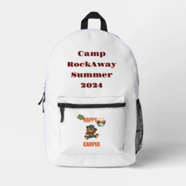 サマーキャンプバックパック幸せなキャンピングカーかわいいクマ プリントバックパック