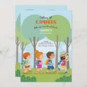 サマーキャンプバディーズ誕生日招待状 招待状 (正面/裏面)