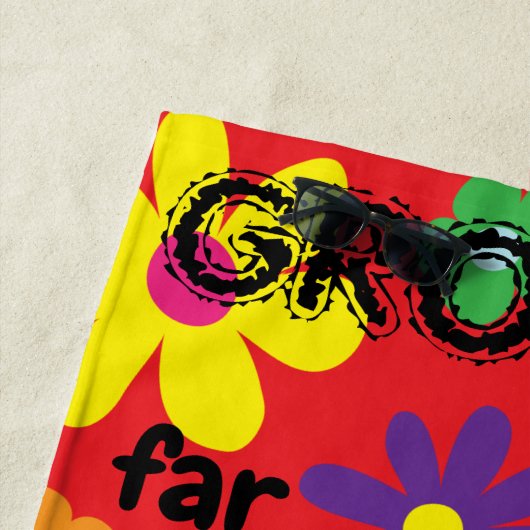 サマーキャンプビーチタオルフラワーグルービーベア ビーチタオル (インサイチュ)