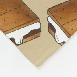 サマーキャンプファイアーズモーレスマーシュマロチョコレート フリースブランケット