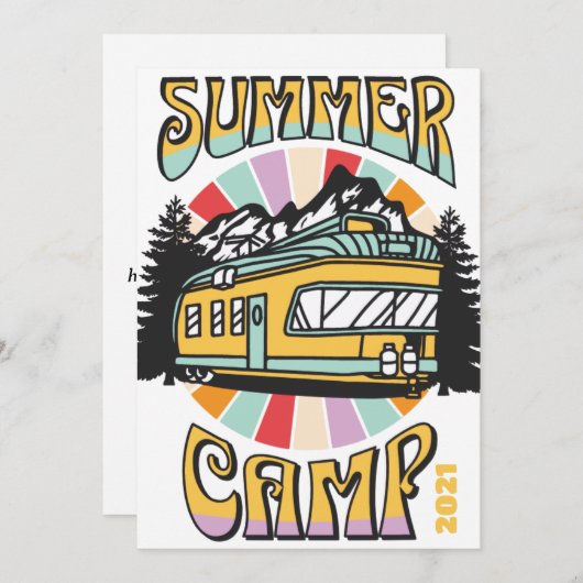 サマーキャンプ休暇の季節ごとのカード シーズンカード (正面/裏面)