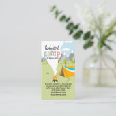 サマーキャンプ場のビーチキャンプの春休み 名刺 (スタンド正面)