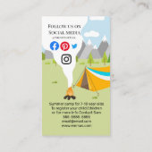 サマーキャンプ場のビーチキャンプの春休み 名刺 (裏面)