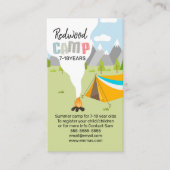 サマーキャンプ場のビーチキャンプの春休み 名刺 (正面)