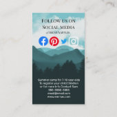 サマーキャンプ場の森林サイクリング山 名刺 (裏面)