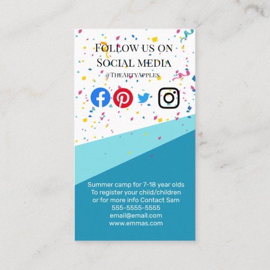 サマーキャンプ応援チアリーティング 名刺 (裏面)