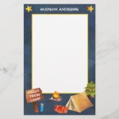 サマーキャンプ水彩文具パーソナライズされた具 便箋 (正面)