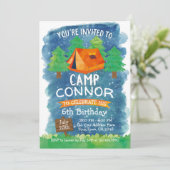 サマーキャンプ、キャンプ誕生日招待状 招待状 (スタンド正面)