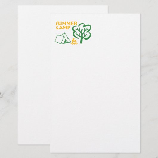 サマーキャンプ 便箋 (正面/裏面)
