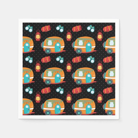 サマーキャンプ – 背景色を選択 スタンダードカクテルナプキン (正面)