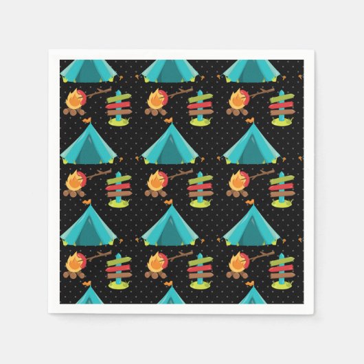 サマーキャンプ – 背景色を選択 スタンダードカクテルナプキン (正面)