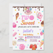 サマーキュートな子供の女の子の2歳の誕生日をお見逃しなく 招待状 (正面)