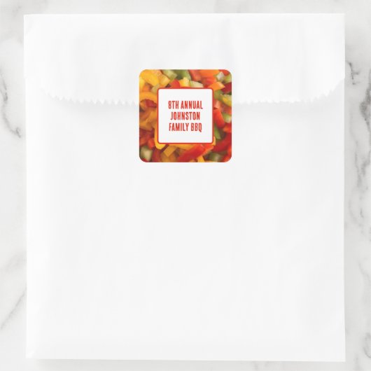 サマーギャザリングフードフォトファミリー懇親会BBQ スクエアシール (バッグ)