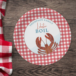 サマーギンガムロブスターシーフードを沸騰お洒落 ペーパープレート