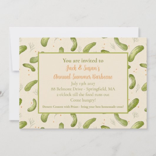 サマークックアウトバーベキュー招待状 招待状 (正面)