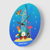 サマークラブビーチハウスラージクロック ラージ壁時計 (傾斜)