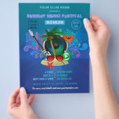 サマークラブビーチパーティー追加の写真とロゴ招待状 チラシ (手)