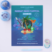 サマークラブビーチパーティー追加の写真とロゴ招待状 チラシ (シングル)