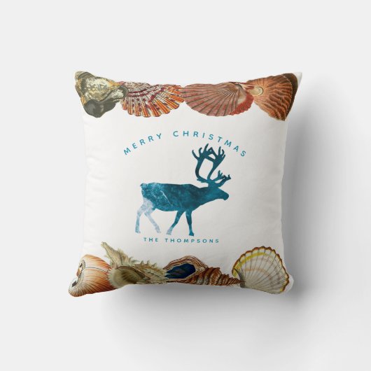 サマークリスマスビーチシーシェルディアー クッション (裏面)
