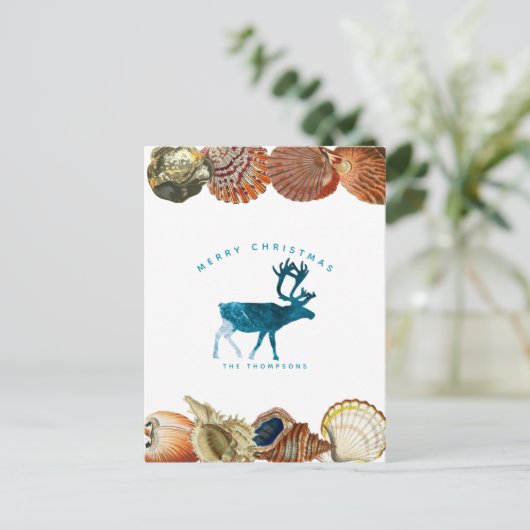 サマークリスマスビーチシーシェルトインデア シーズンポストカード (スタンド正面)