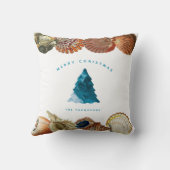 サマークリスマスビーチシーシェル名前をカスタムする クッション (裏面)