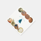 サマークリスマスビーチシーシェル名前をカスタムする スタンダードカクテルナプキン (角)