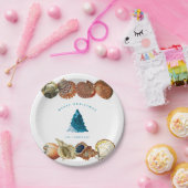 サマークリスマスビーチシーシェル名前をカスタムする ペーパープレート (パーティー)