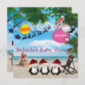 サマークリスマスベビーシャワー招待状 ノートカード (正面/裏面)