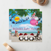 サマークリスマスベビーシャワー招待状 ノートカード (正面/裏面インサイチュ)