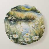 サマークリークワイルドフラワーズカントリー ラウンドクッション (裏面)